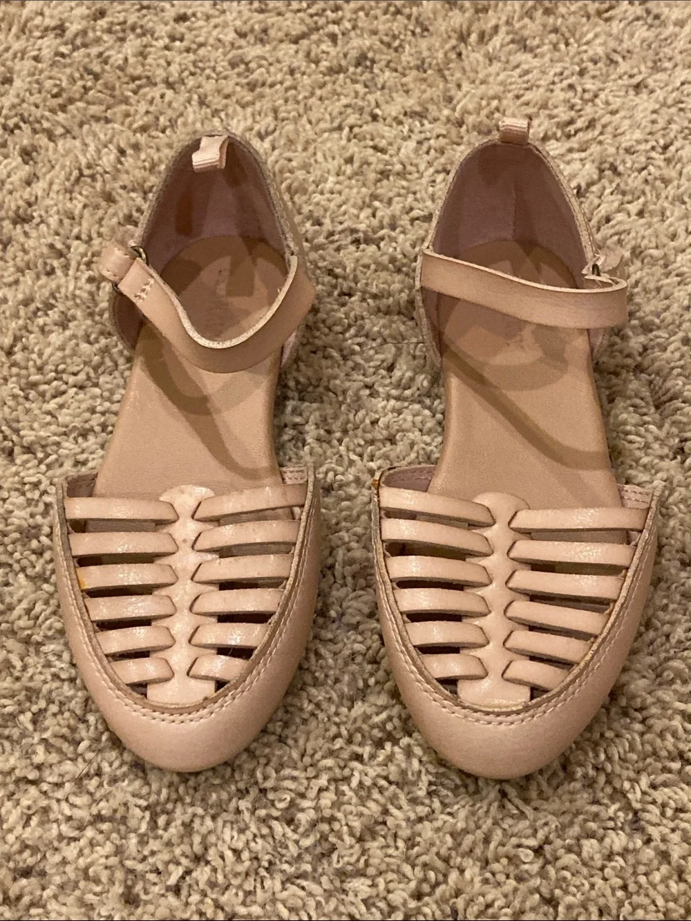 Old Navy Mauve Pink Ankle-Strap Flats